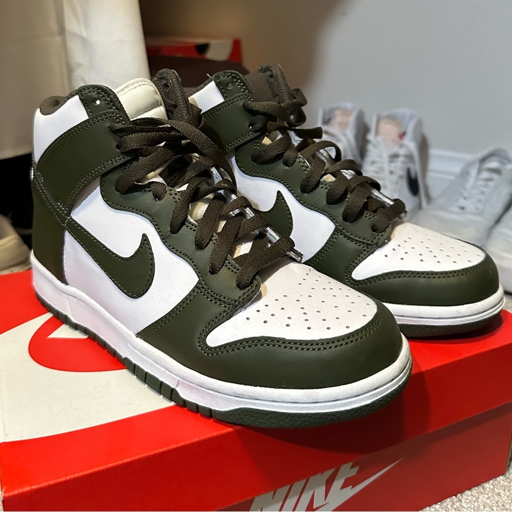 Olive Green High Top Nike Dunks